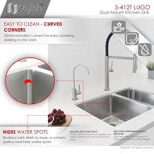 To install a double bowl kitchen sink with disposal. Stylish 23 Inch Double Bowl Undermount And Drop In Stainless Steel Kitchen Sink Walmart Canada