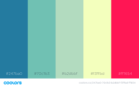 247ba0 70c1b3 B2dbbf F3ffbd Ff1654 800 500 Interior Color Schemes Color Palette Generator Brand Color Palette