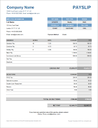 payslip template for excel and google sheets