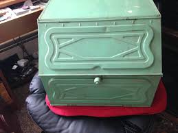 Mcm green and yellow daisy metal bread box, hippie boho, ballonoff. Vintage Metal Double Door Bread Box Pie Safe Green Bread Box Cabin Decor Antique Price Guide Details Page