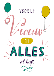 Verjaardag Vrouw Handlettering Wit Kaartje2go