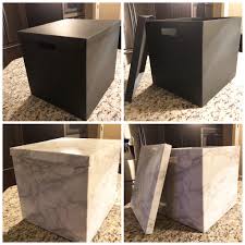 Latest Diy With The Help Of Miss Mckayla Ikea 5 Tjena Box With Lid Wrapped With Gray White Marble Adhesive Foil Decoracion Hogar Decoracion De Unas Hogar
