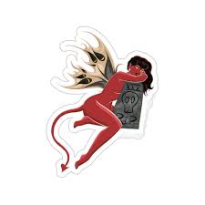 Gothic Charm: the Devil Girl Kiss-cut Sticker for a Touch of Darkness - Etsy