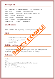 International cv can have another format, so do proper research and look for examples. Cv Examples Example Of A Good Cv Biggest Mistakes To Avoid