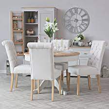 Company overview for the dining room (ashbourne) limited (04324240). Ashbourne Grey Painted Round Pedestal Extending Dining Table