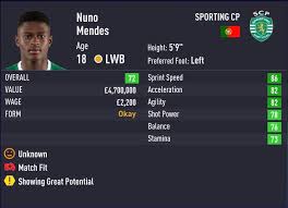 Nuno tavares pes 2021 stats. Fifa 21 Wonderkids Best Young Portuguese Players To Sign In Career Mode Outsider Gaming