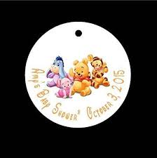 These tags are perfect for a baby shower! Amazon Com Set Of 10 Winnie The Pooh Baby Shower Favor Tags Party Tags All Wording Customized Handmade