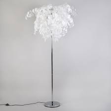moderne vloerlamp chroom met witte blaadjes feder vloerlamp lampen ophangen gloeilampen