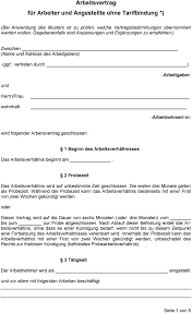 Kündigungsschreiben muster vorlage für die kündigung des arbeitsvertrags. Arbeitsvertrag Fur Arbeiter Und Angestellte Ohne Tarifbindung Pdf Kostenfreier Download