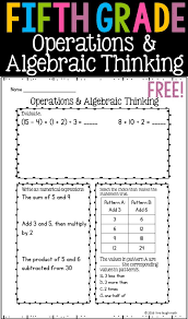Fifth Grade Math Review 7 Free Worksheets Fifth Grade Math Algebraic Thinking Daily Math