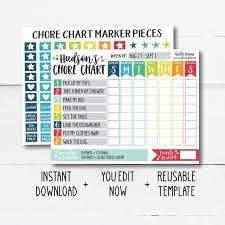 Chore Chart Template Chore Chart Printable Kids Chore