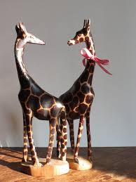 Pair Of Vintage Wooden Giraffes African Animals African Etsy Animal Decor Safari Home Decor Animal Print Rooms