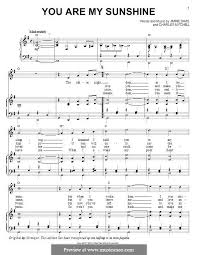 You Are My Sunshine By J Davis Sheet Music Notes Sheet Music Sunshine Music