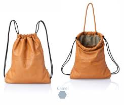 Camel Brown Leather Backpack Tote Multi Way Back Bag Sack Etsy India