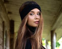 Black Hand Knitted Soft Merino Headband, Warm Natural Wool Turban Fall  Headwrap, Minimalist Head Accessory