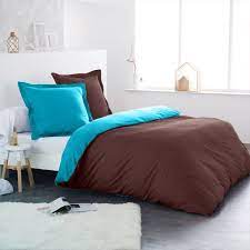 parure de couette bicolore 100 coton choco turquoise 29 90 parure housse de couette bicolore 100 coton choco t parure de lit chambre design couette
