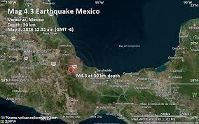 Terremoto moderado mag. 4.3 - Oaxaca, Mexico, domingo 3 may 2026 a las 00:35 (Hora Mexico City)