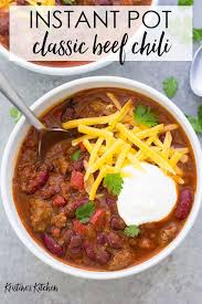 This Classic Instant Pot Beef Chili Recipe Makes The Best Award Winning Chili Quick And Beef Chili Recipe Instant Pot Dinner Recipes Ground Beef Chili Recipes