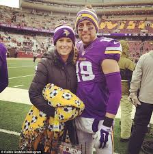 He played college football at minnesota state and signed with the vikings as an undrafted free agent in 2013. She Should Be Put On The Team Nfl Player S Fiancee Catches His Touchdown Ball After He Threw It In To The Stands In Celebration Daily Mail Online