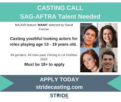 Don't post a tf/collaboration casting call and then ask for payment. Casting Call In L A For Bald Sag Aftra Actors Extras And 18 That Play Younger For Mank Movie Auditions Free