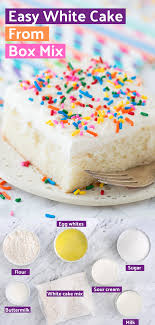 Easy White Cake In 2020 Boxed Cake Mixes Recipes Delicious Cake Recipes Cupcake Recipes