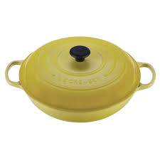 Maybe you would like to learn more about one of these? Le Creuset 3 3 4 Qt Round Soleil Yellow Signature Braiser 14 1 2 L X 12 3 10 W X 5 3 10 H