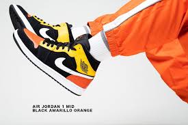 Black And Orange Air Jordan 1 Mid Labor Day 2020 In 2020 Jordan 1 Mid Air Jordans Jordan 1