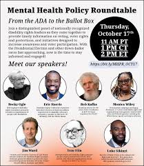 Next Thursday! Join The Mental Health Policy Roundtable: From the ADA to  the Ballot Box Virtual Panel!
