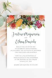 Australian Natives Wedding Invitation Templates Ficus And Fig Design Is An Austr Colorful Wedding Invitations Wedding Stationery Wedding Invitations Australia