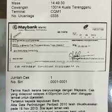 Conohnya c ditulis dengan jim dititik tiga, g ditulis dengan kaof titik tiga, ng dituis ain titik tiga. Contoh Tulis Cek Maybank Rasmi V