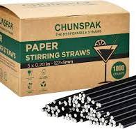 Amazon.com: Chunspak 5'' Disposable Black Paper Sip Straws ...