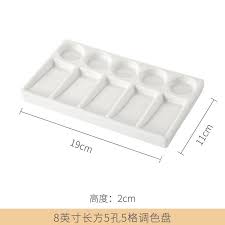High Quality Ceramic Watercolor Palette Multi Grid Painting Palette Art Supplies Professional Painting Cera Ceramic Supplies Professional Paintings Palette Art