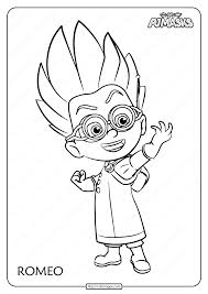 The series pj masks speaks about the lives of three children six years old: Printable Pj Masks Romeo Pdf Coloring Page