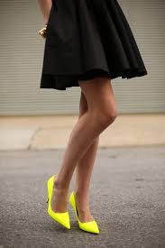 Canary Yellow Pointy Stilettos Fashion Style Neon Pumps