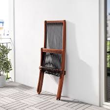 Brommo Chaise Outdoor Black Brown Stained Brown Ikea In 2020 Ikea Wooden Outdoor Furniture Outdoor Folding Chairs