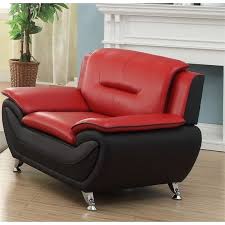 High polished stainless steel sofa legs. 2 Piece Faux Leather Living Room Set With Sofa And Club Chair In Red Black Home Garden Furniture Uniforce Sofas Armchairs Couches