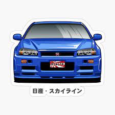Cartoon Skyline R34 GTR Front View Photographic Print for Sale by  idrdesign | Redbubble
