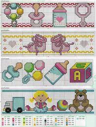 Artigos bebe / criança, babetes, ponto cruz. Graficos De Ponto Cruz Em Pdf Bebes 7 Marcadores De Paginas Em Ponto Cruz Ponto Cruz Para Bebe Projetos De Ponto Cruz