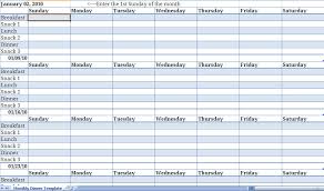Monthly Meal Planner Template Excel Planner Template Free