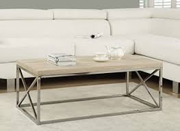 Then, think about the color of the base. Amazon Com Monarch Specialties Modern Coffee Table For Living Room Center Table With Metal Frame 44 Inch L Natural Chrome Home Kitchen