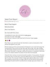 Free astrology reports and charts. Natal Chart Report Horoscope Planets In Astrology