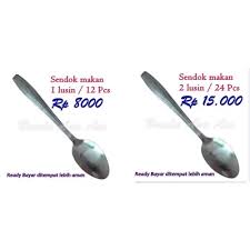 Memiliki ukuran standar untuk sendok makan serta finishing yang halus sehingga tidak melukai bibir anda pada saat makan. Jual 2 Lusin Sendok Makan Stainless Steel Murah Kab Bekasi Kie Kie Cell Tokopedia
