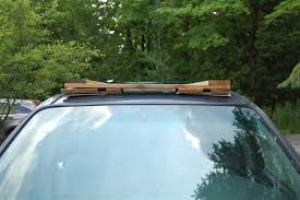 I used the roof rails and cross bars from a pontiac minivan. A Diy Roof Rack Make Your Small Car Carry Big Stuff Mr Money Mustache