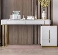 1000mm Coiffeuse en Marbre Blanc avec Tiroirs et 1 Armoire ...
