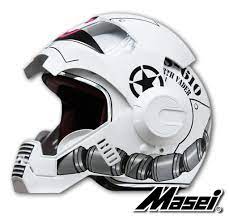 Masei White Comet Zaku Us Army Stormtrooper 610 Motorcycle Harley Chopper Dot Helmet Motorcycle Harley Helmet Motorcycle Helmets