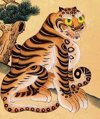 A Love Affair With A Tiger Tiger Painting Tiger Art Korean Painting
