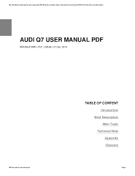 2017 Audi Q7 Owners Manual Pdf