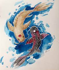 Koi Fish Art. Ink Illustration. Koi Fish Drawing. Japanese - Etsy