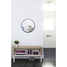 Hub arched wall mirror 61x91cm in black color it brightens up your space, but makes it appear larger, thanks this wall mirror features soft curves and a rubber black rim that will soften your room while. Hub Elements Round Wall Mirror Black 61cm