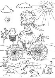 Free bicycle coloring pages to print for kids. Girl On Bike Coloring Book Page Free Printable Coloring Colouring Coloringbook Coloringp Coloring Pages Coloring Pages For Boys Printable Coloring Book